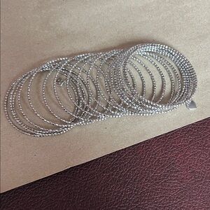 Stella & Dot Shimmering Silver Spiral Bracelet